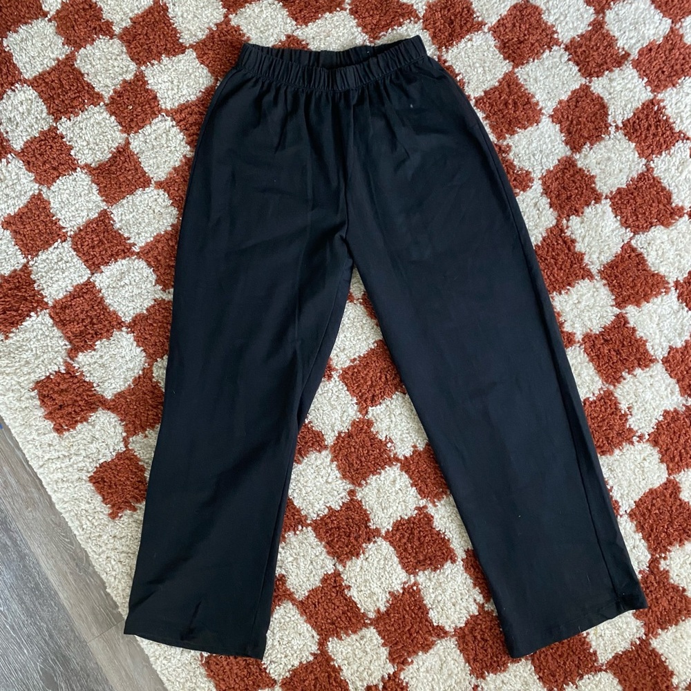 basic black wide leg sweatpants
